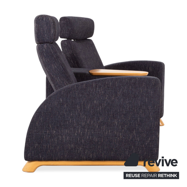Stressless Arion Stoff Sofa Dunkelblau Zweisitzer Funktion Heimkinosofa manuelle Funktion