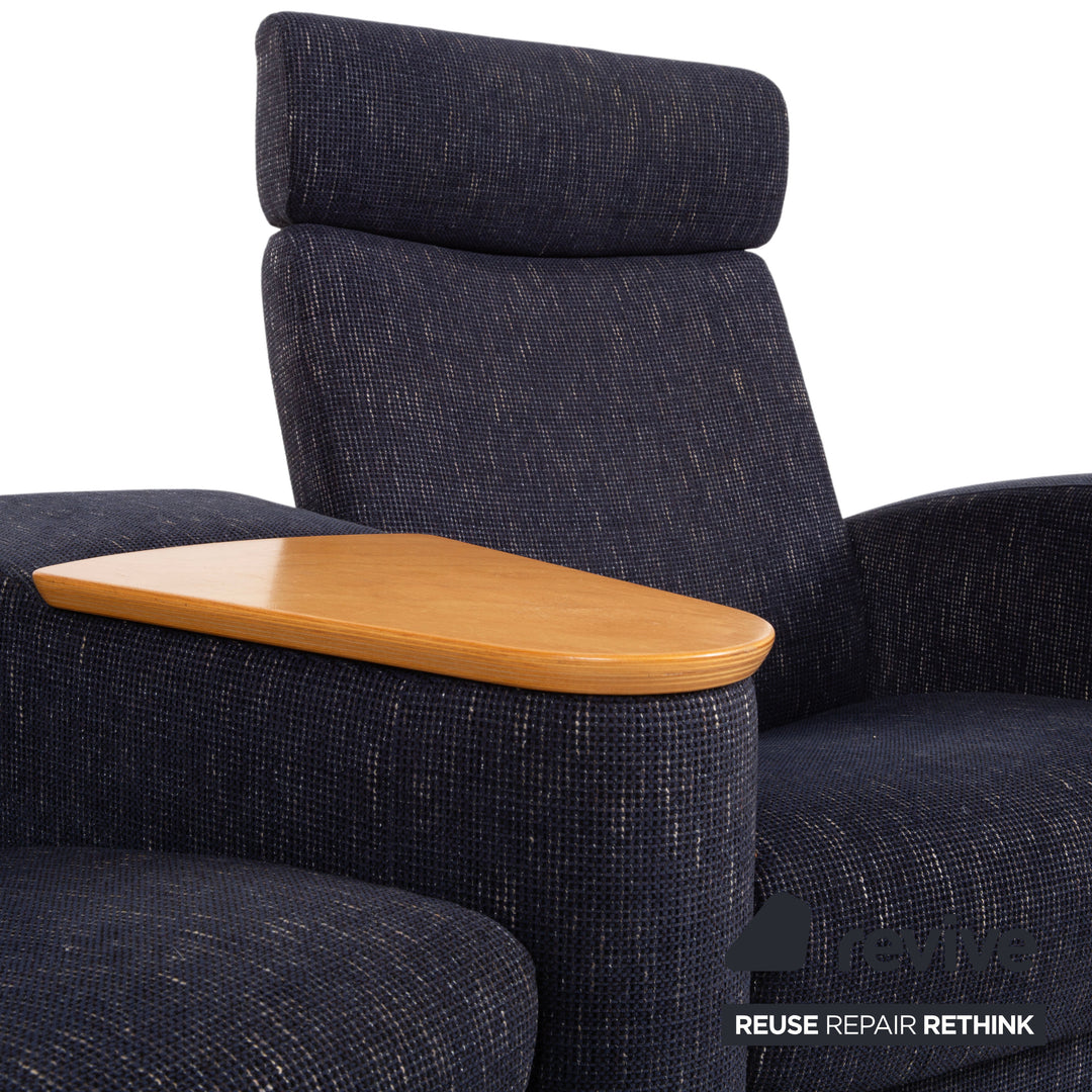Stressless Arion Stoff Sofa Dunkelblau Zweisitzer Funktion Heimkinosofa manuelle Funktion