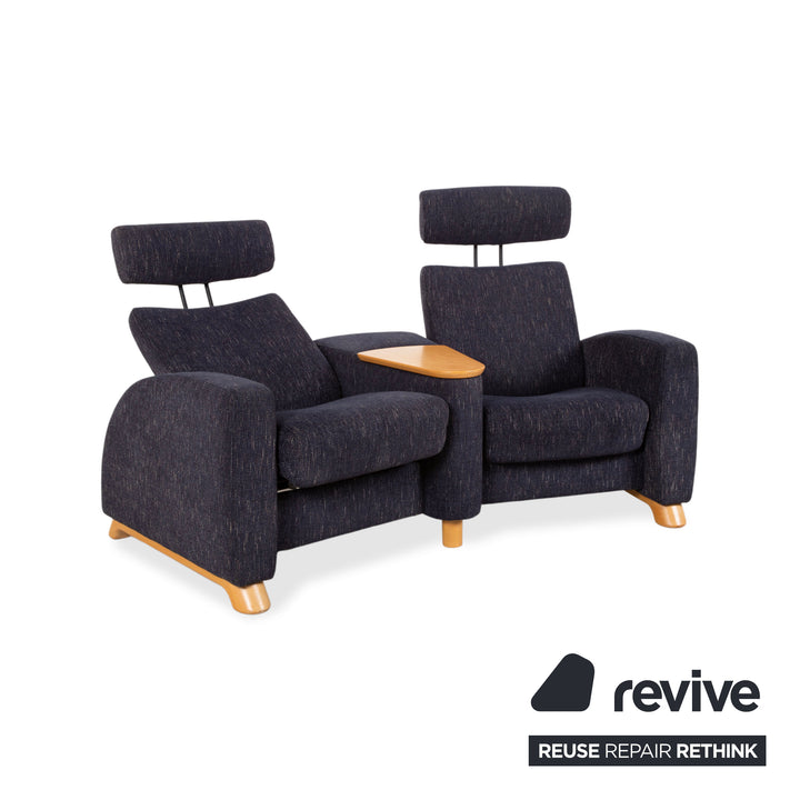 Stressless Arion Stoff Sofa Dunkelblau Zweisitzer Funktion Heimkinosofa manuelle Funktion