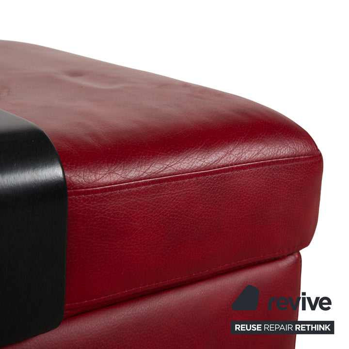 Stressless Arion Viersitzer Sofa Hocker Doppelhocker Rot manuelle Funktion Staufach