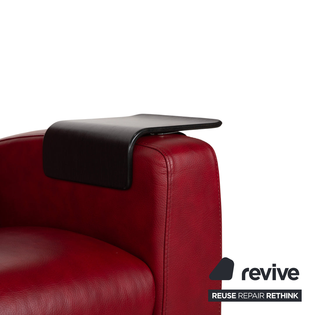 Stressless Arion four-seater sofa, ottoman, double ottoman, red, manual function, storage compartment