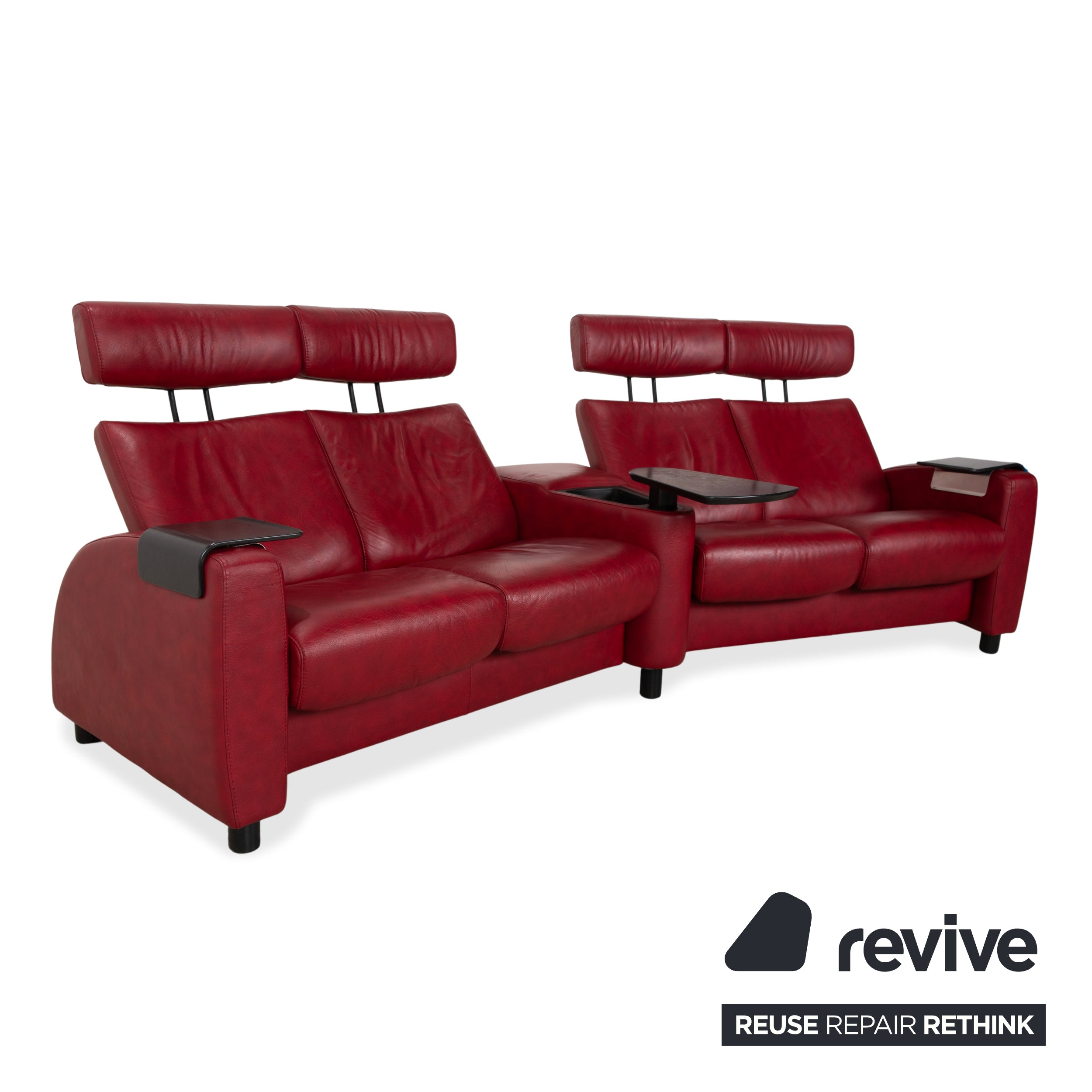 Canapé quatre places Stressless Arion, rouge, fonction manuelle