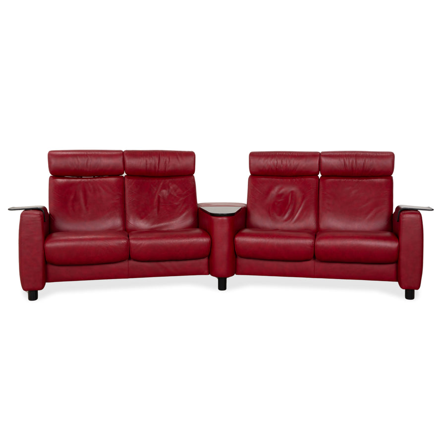 Stressless Arion Viersitzer Sofa Rot manuelle Funktion