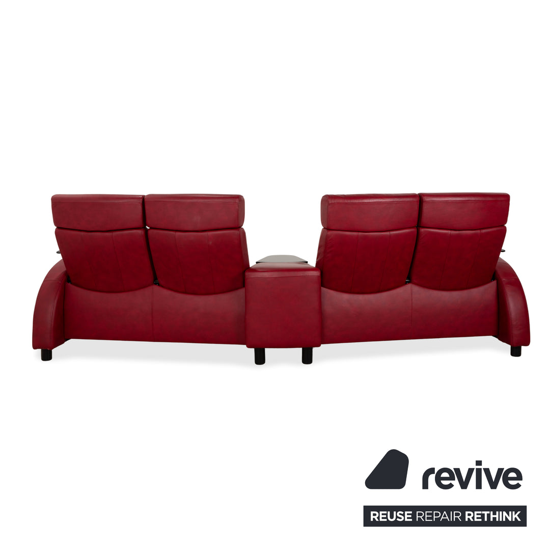 Stressless Arion Viersitzer Sofa Rot manuelle Funktion