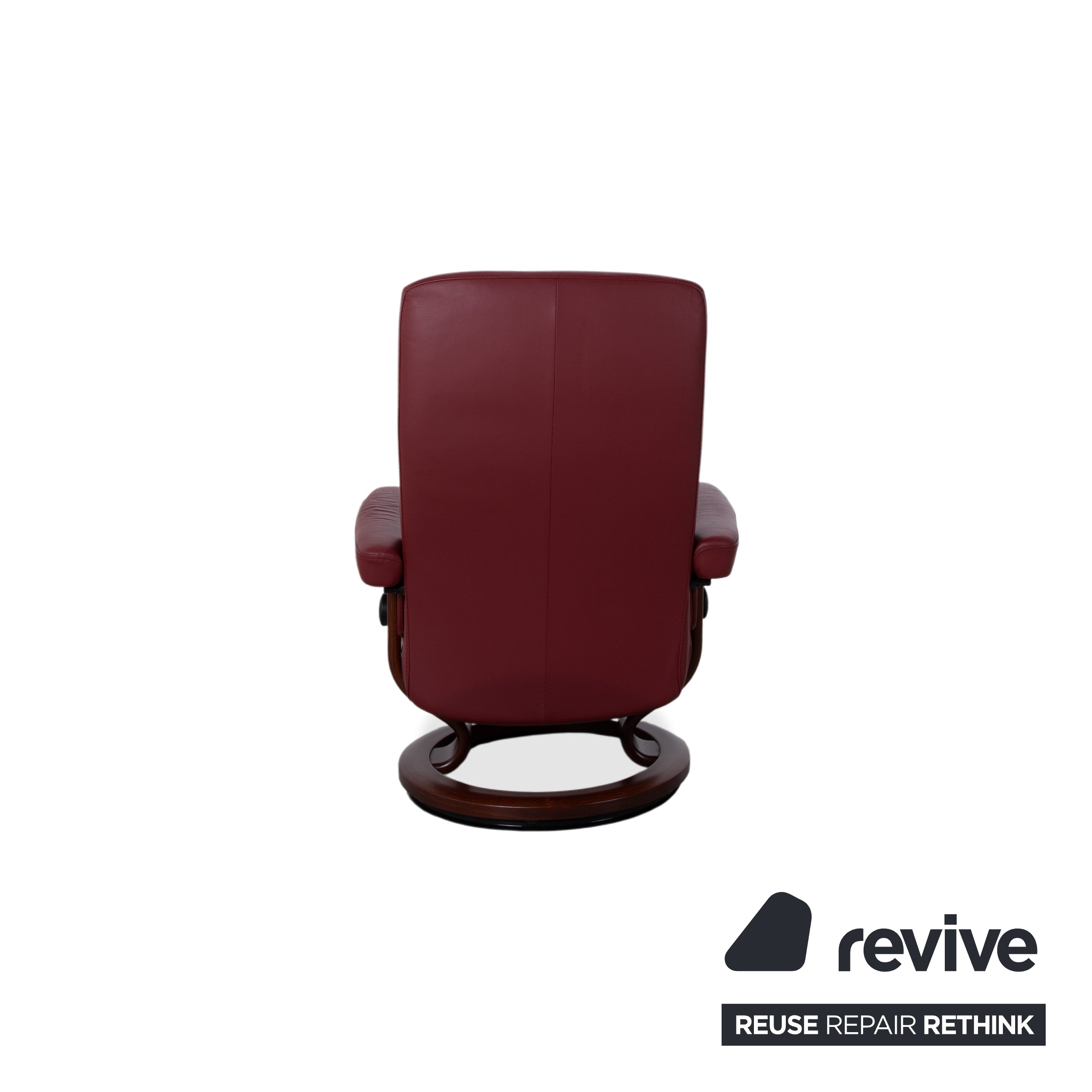Stressless Atlantic Leather Armchair with Ottoman Red Genuine Leather Chair Recline Function