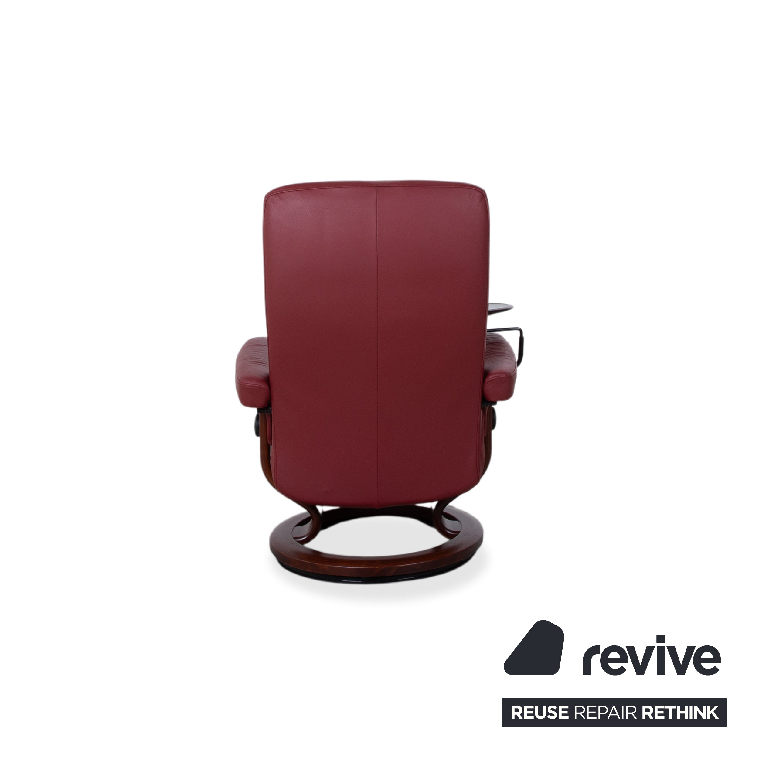 Stressless Atlantic Leder Sessel mit Hocker Rot Echtleder Stuhl Relax Funktion und Ablage