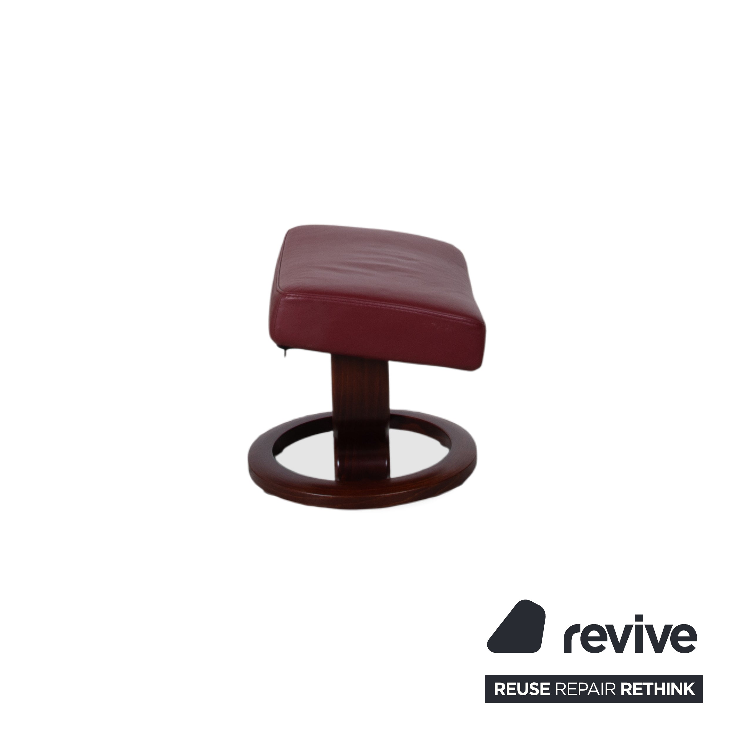 Stressless Atlantic Leather Armchair with Ottoman Red Genuine Leather Chair Recline Function