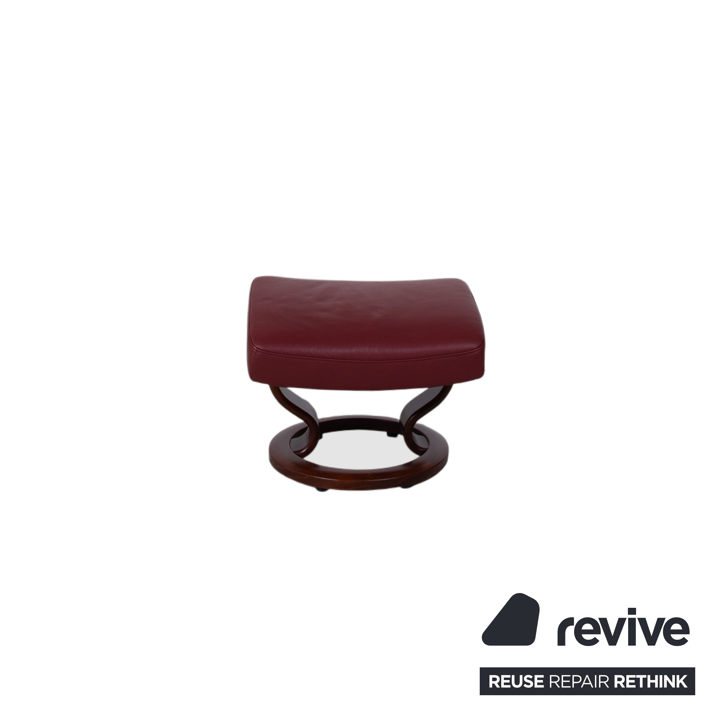 Stressless Atlantic Leather Armchair with Ottoman Red Genuine Leather Chair Recline Function