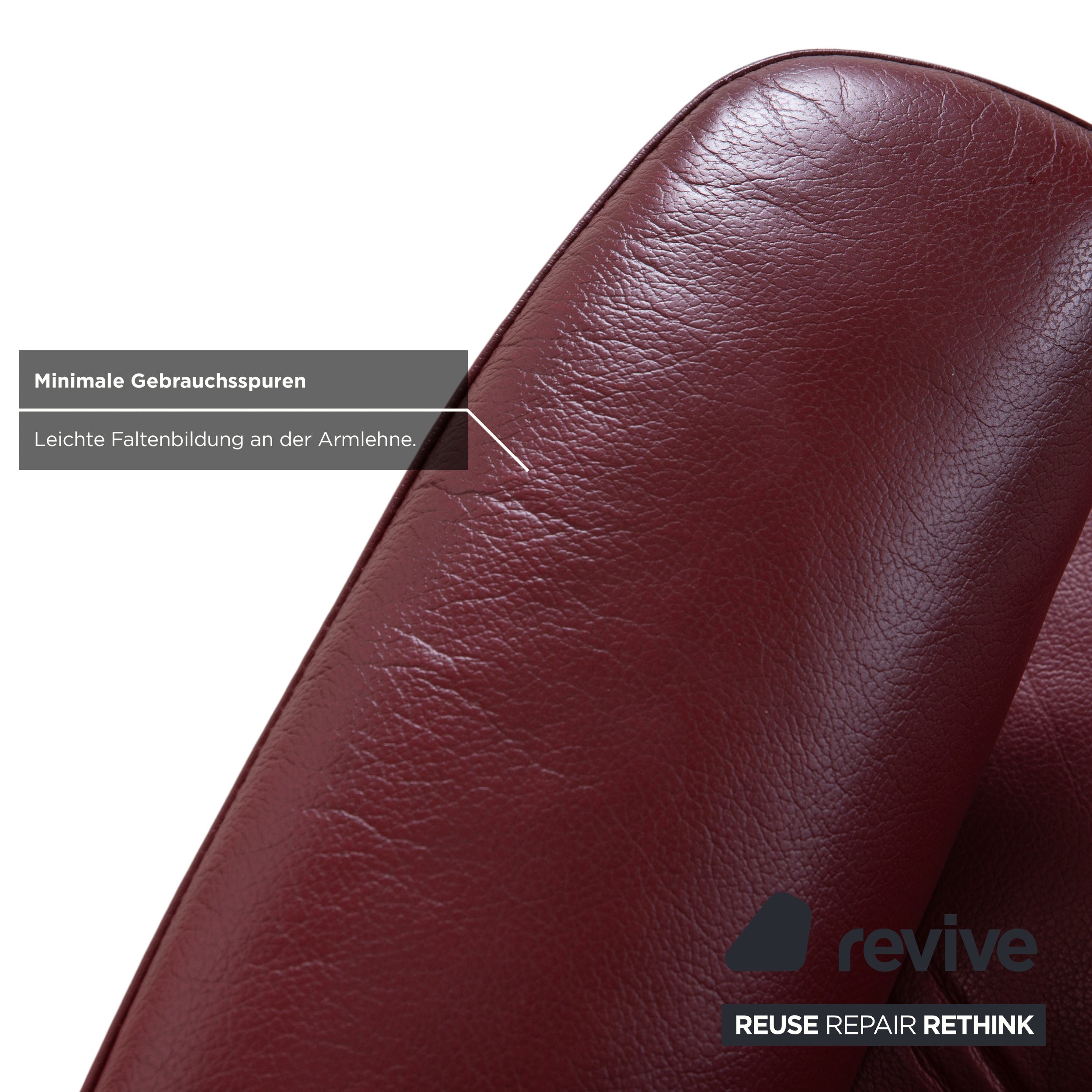 Stressless Atlantic Leather Armchair with Ottoman Red Genuine Leather Chair Recline Function