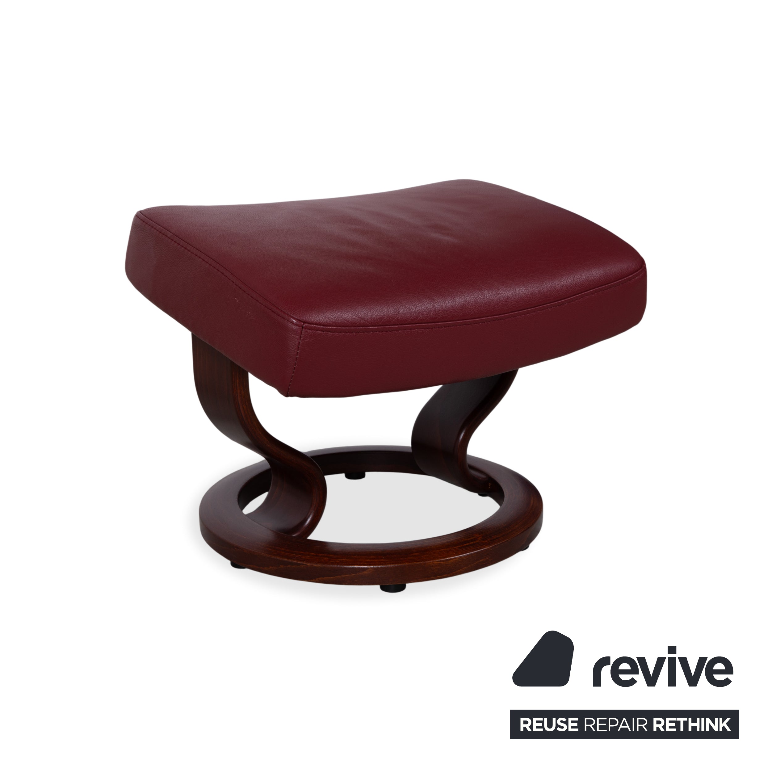 Stressless Atlantic Leder Sessel mit Hocker Rot Echtleder Stuhl Relax Funktion und Ablage