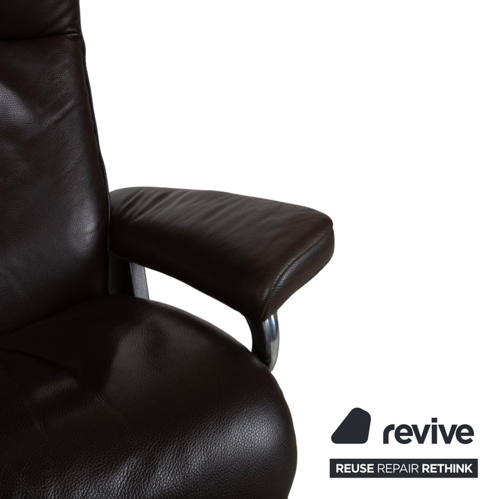 Stressless Aura Leder Sessel Braun Mokka manuelle Funktion Relaxfunktion inkl. Hocker
