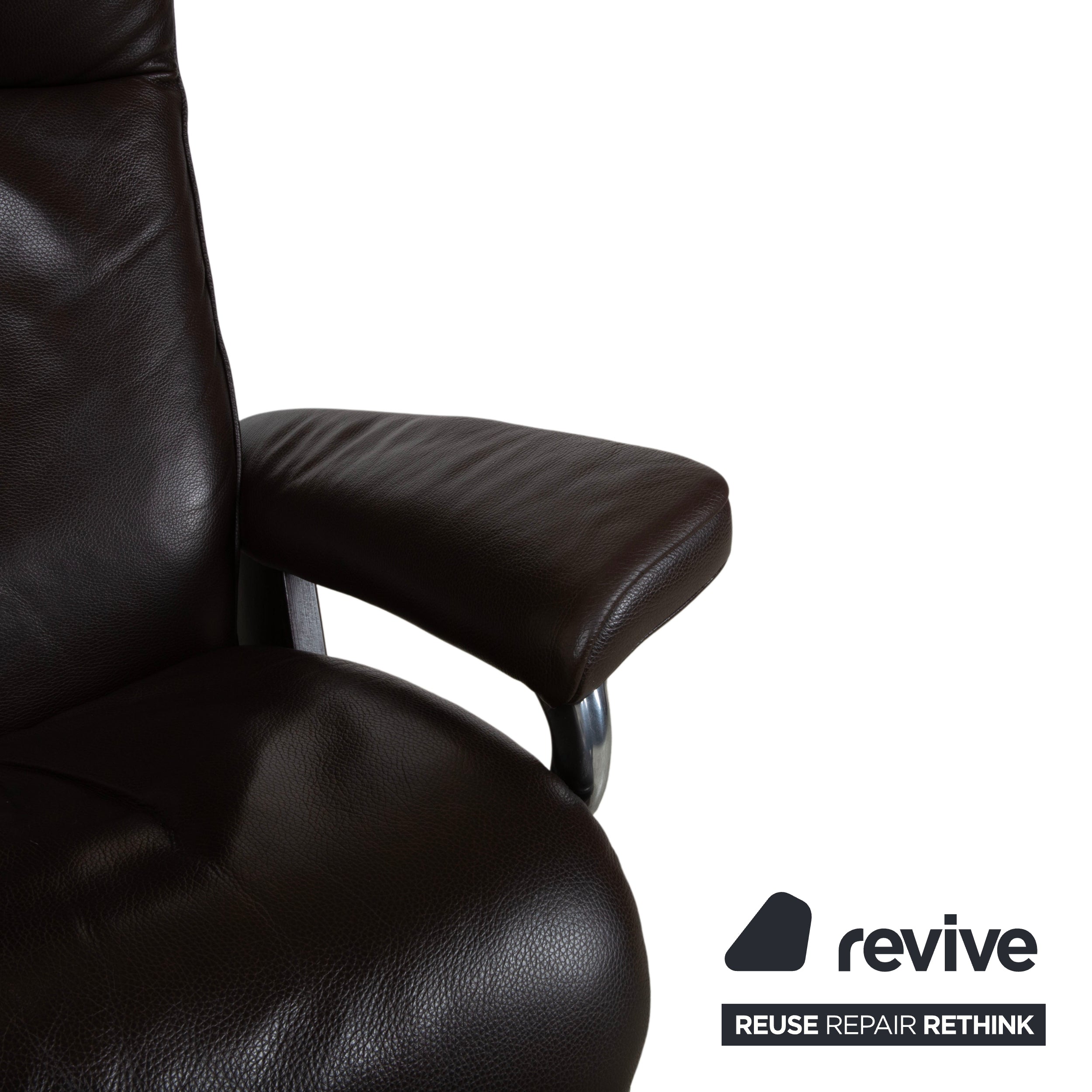 Stressless Aura Leather Recliner Mokka Brown manual function relaxation function incl. footstool