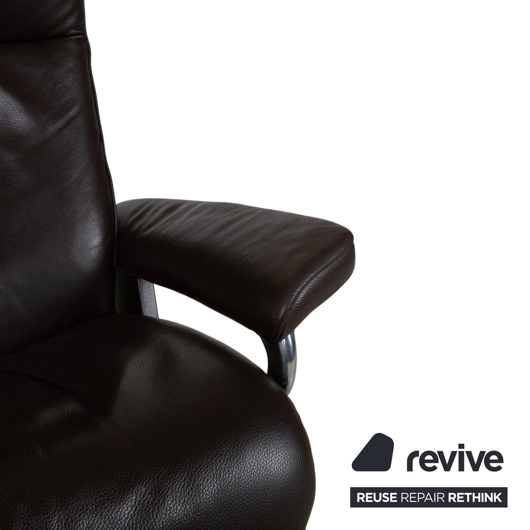 Stressless Aura Leder Sessel Braun Mokka manuelle Funktion Relaxfunktion inkl. Hocker
