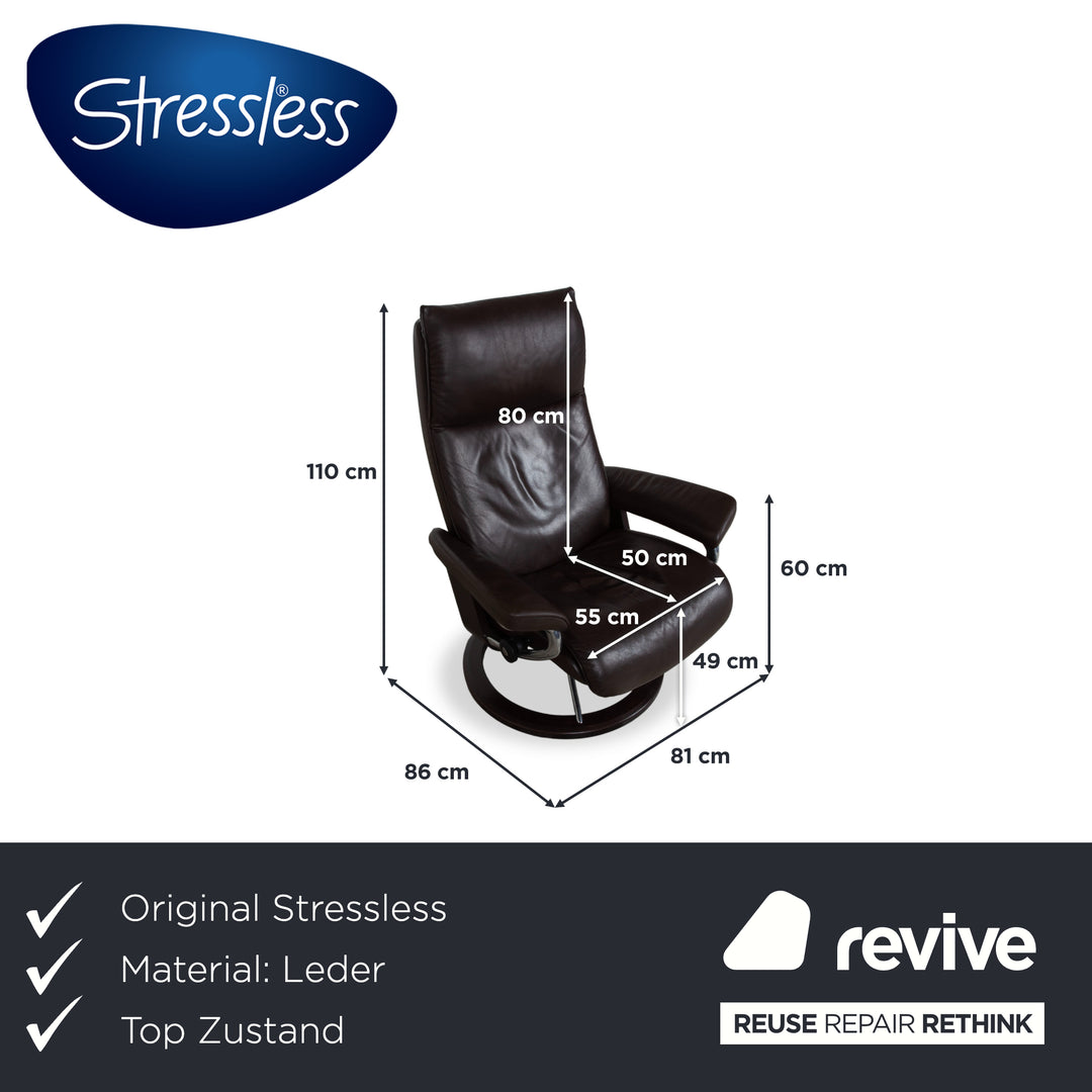Stressless Aura Leder Sessel Braun Mokka manuelle Funktion Relaxfunktion inkl. Hocker