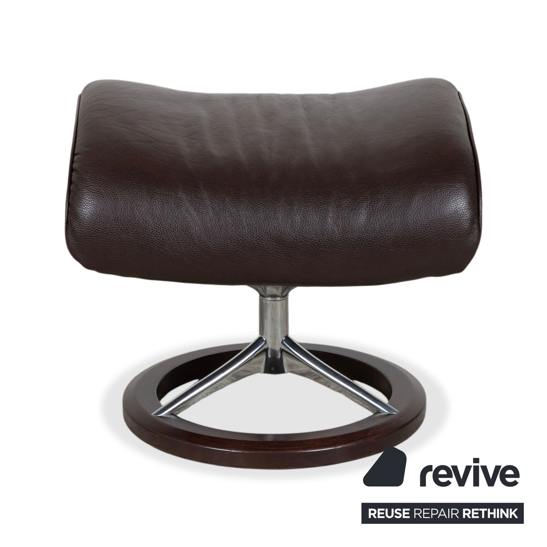 Stressless Aura Leder Sessel Braun Mokka manuelle Funktion Relaxfunktion inkl. Hocker
