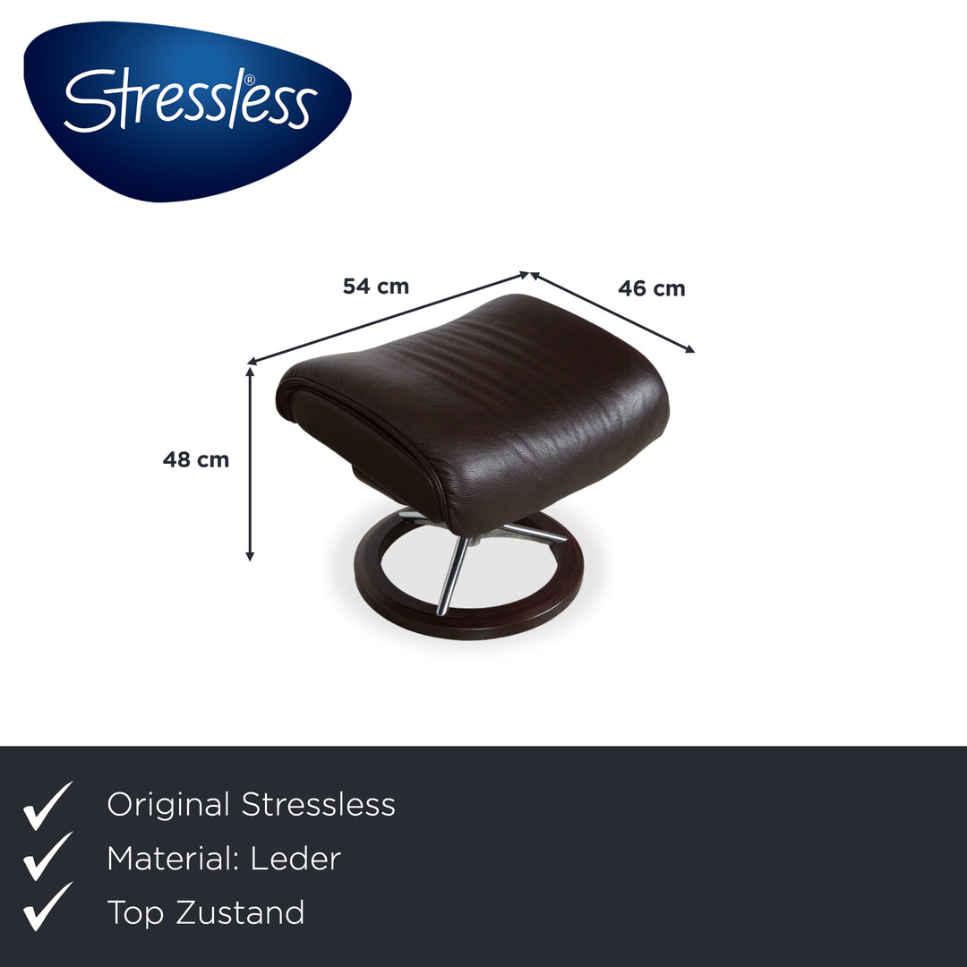 Stressless Aura Leder Sessel Braun Mokka manuelle Funktion Relaxfunktion inkl. Hocker