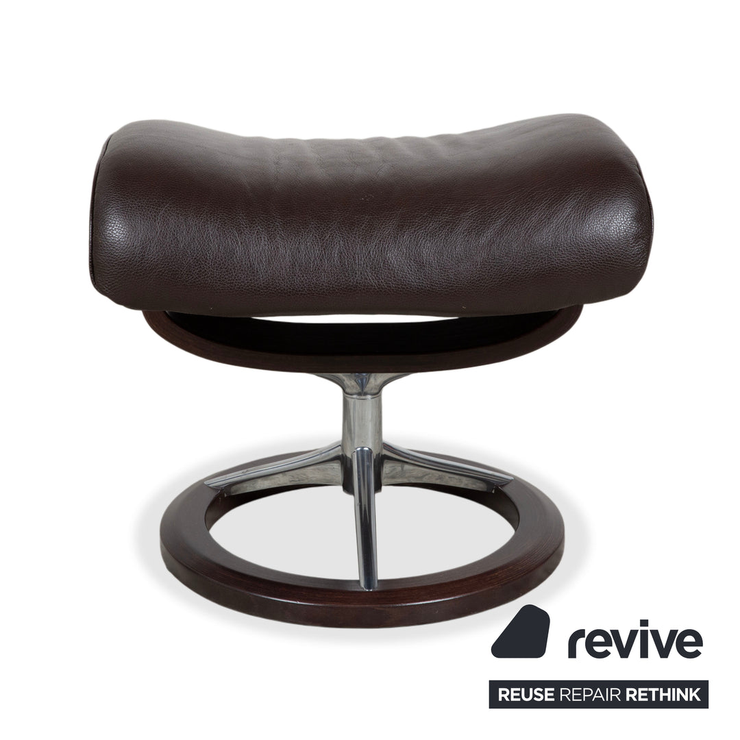 Stressless Aura Leder Sessel Braun Mokka manuelle Funktion Relaxfunktion inkl. Hocker