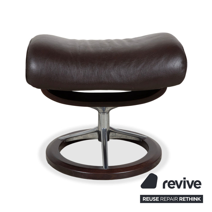 Stressless Aura Leder Sessel Braun Mokka manuelle Funktion Relaxfunktion inkl. Hocker