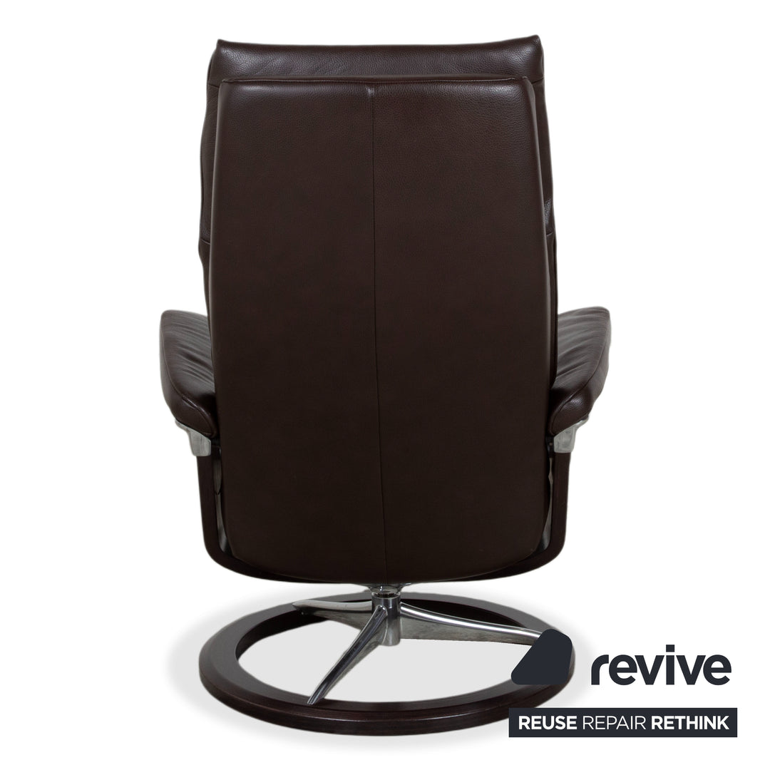 Stressless Aura Leder Sessel Braun Mokka manuelle Funktion Relaxfunktion inkl. Hocker