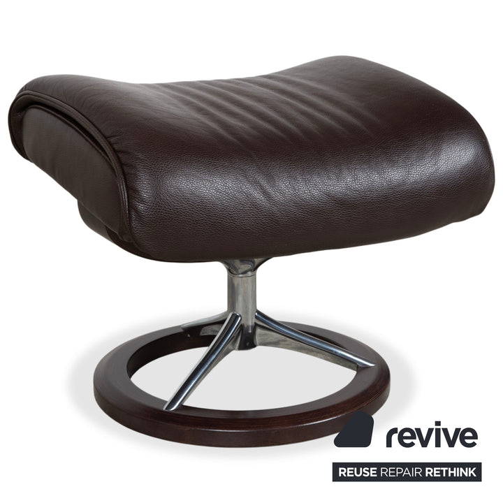 Stressless Aura Leder Sessel Braun Mokka manuelle Funktion Relaxfunktion inkl. Hocker