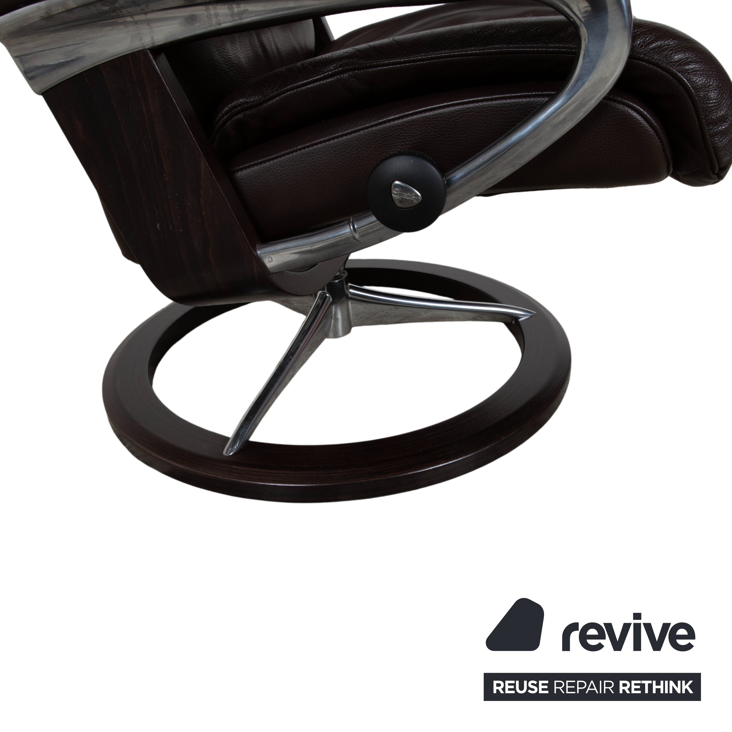 Stressless Aura Leather Recliner Mokka Brown manual function relaxation function incl. footstool