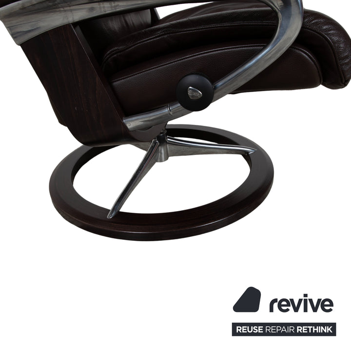 Stressless Aura Leder Sessel Braun Mokka manuelle Funktion Relaxfunktion inkl. Hocker