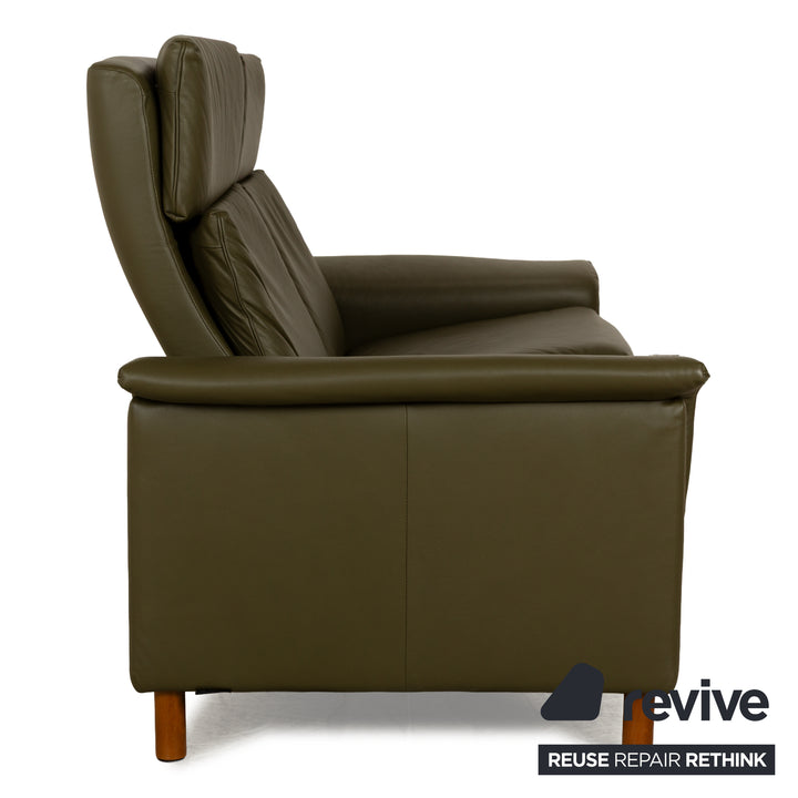 Stressless Aurora Leder Zweisitzer Dunkelgrün manuelle Funktion Sofa Couch