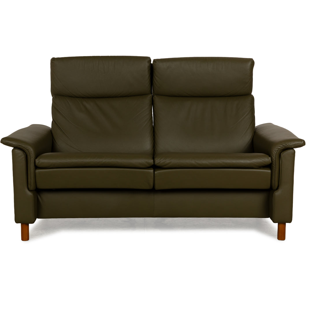 Stressless Aurora Leder Zweisitzer Dunkelgrün manuelle Funktion Sofa Couch
