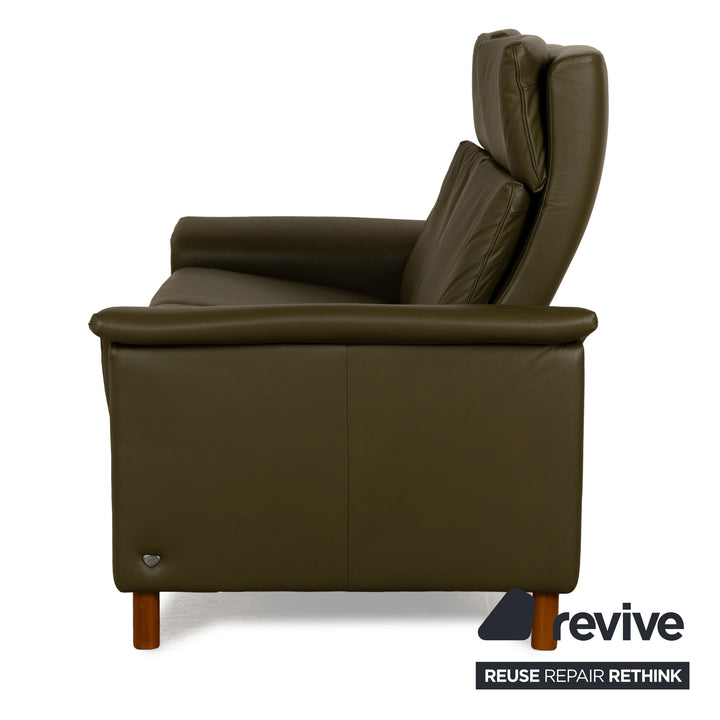 Stressless Aurora Leder Zweisitzer Dunkelgrün manuelle Funktion Sofa Couch