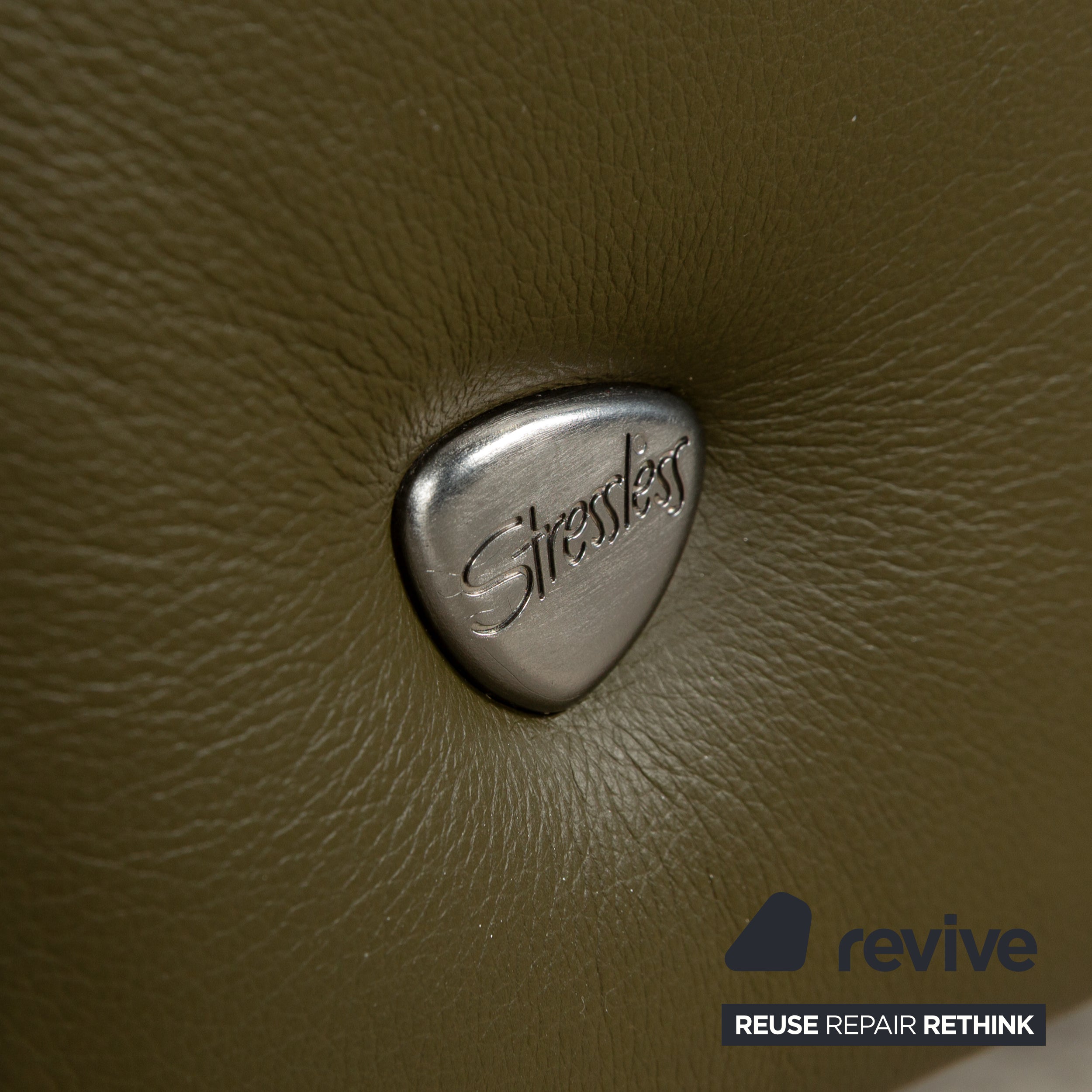 Stressless Aurora Leather Two Seater Dark Green Manual Function Sofa Couch