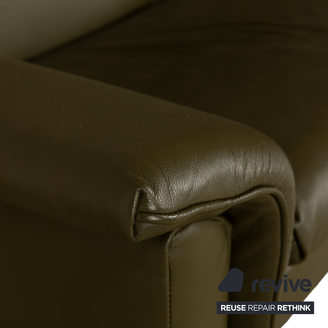 Stressless Aurora Leder Zweisitzer Dunkelgrün manuelle Funktion Sofa Couch