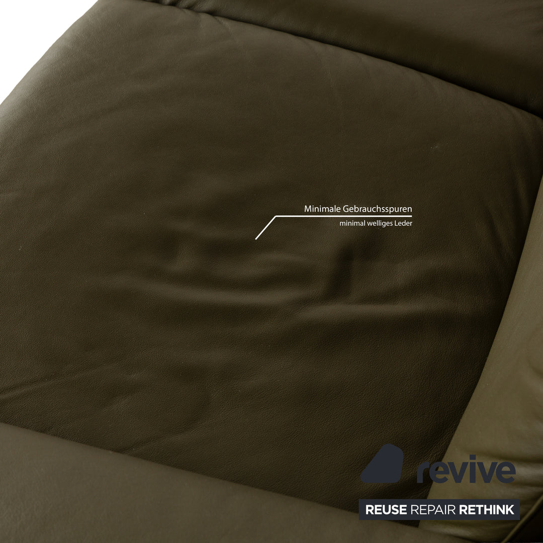 Stressless Aurora Leder Zweisitzer Dunkelgrün manuelle Funktion Sofa Couch