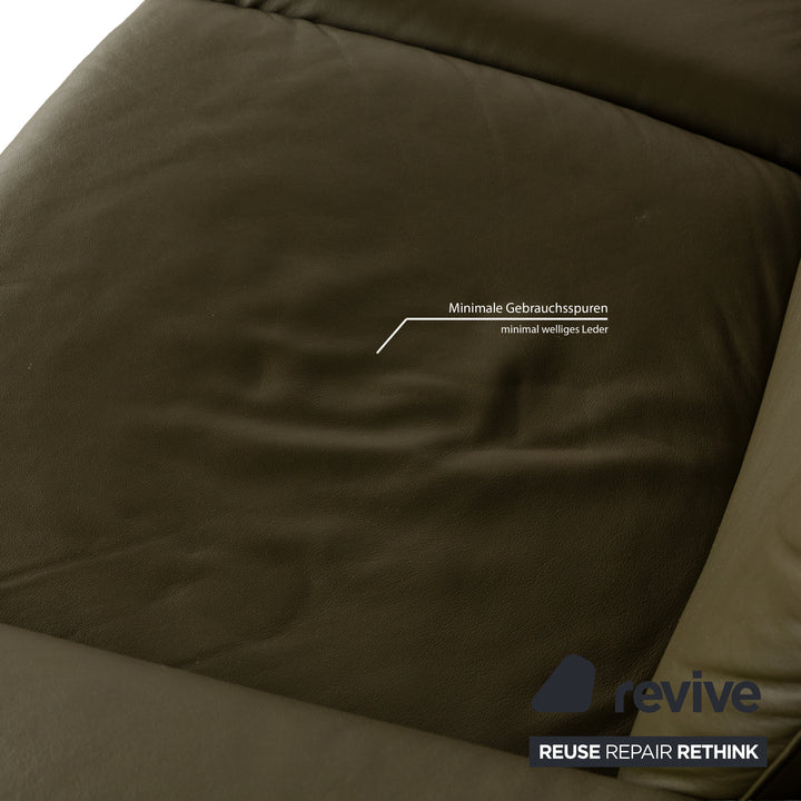 Stressless Aurora Leder Zweisitzer Dunkelgrün manuelle Funktion Sofa Couch