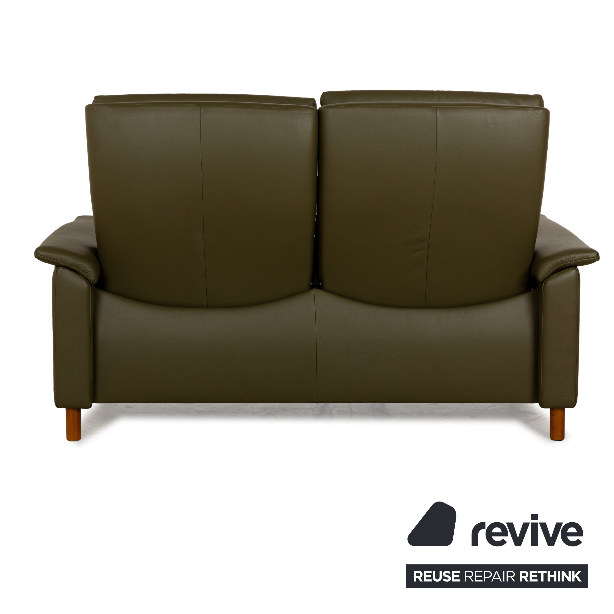 Stressless Aurora Leather Two Seater Dark Green Manual Function Sofa Couch