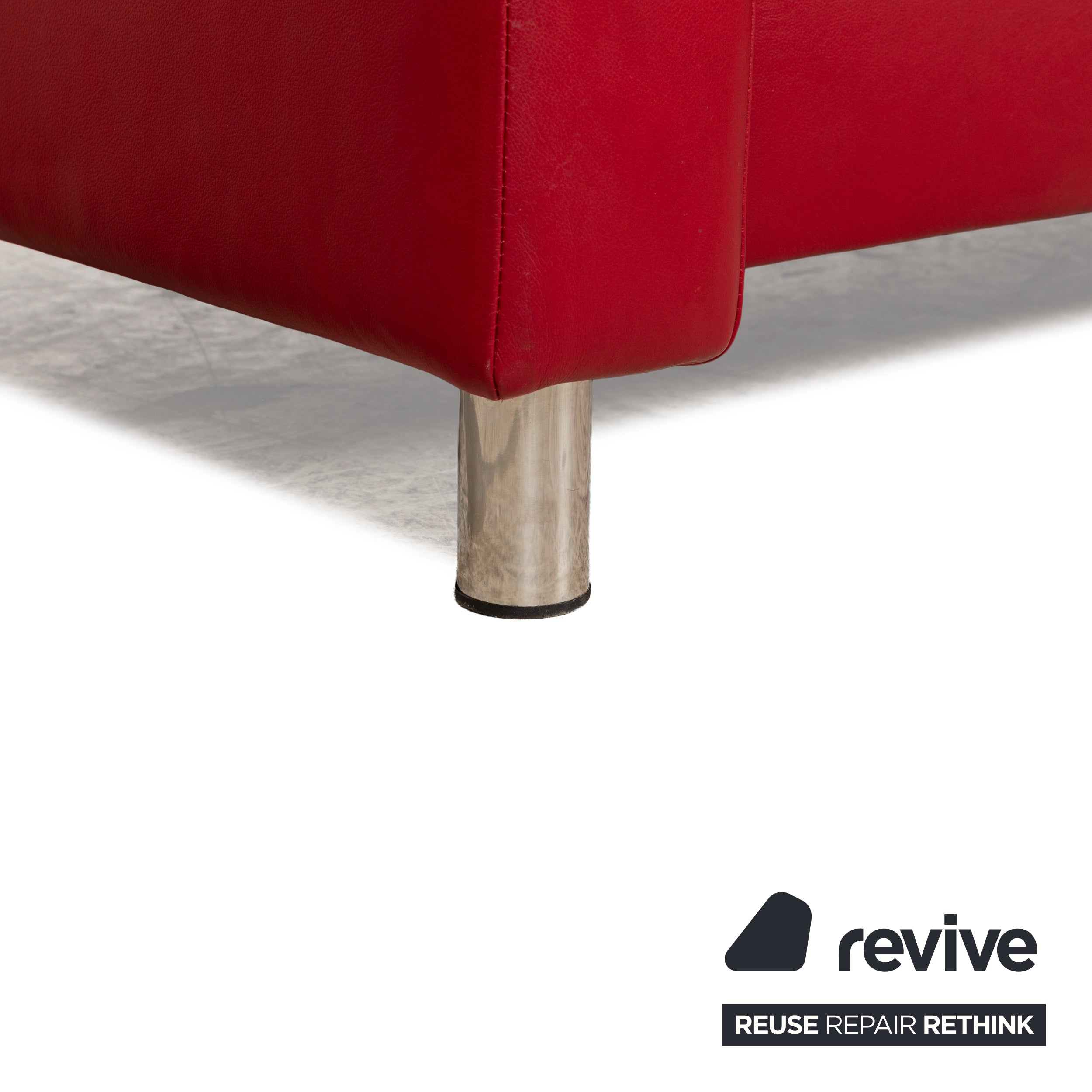 Stressless Aurora Leather Two Seater Red Manual Function Sofa Couch