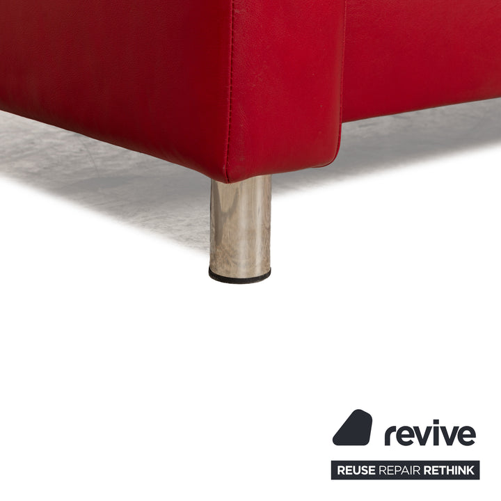 Stressless Aurora Leder Zweisitzer Rot manuelle Funktion Sofa Couch