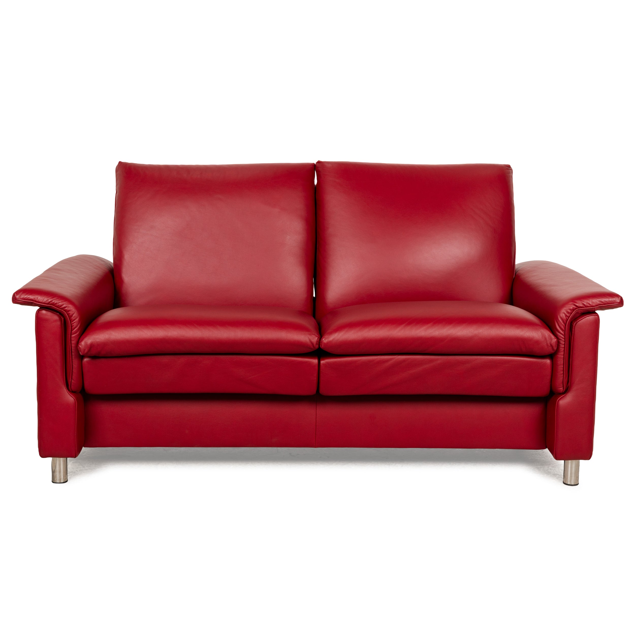 Stressless Aurora Leather Two Seater Red Manual Function Sofa Couch