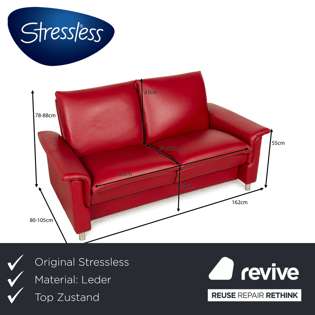 Stressless Aurora Leder Zweisitzer Rot manuelle Funktion Sofa Couch