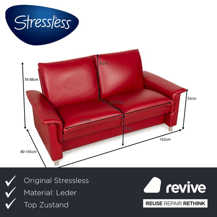 Stressless Aurora Leder Zweisitzer Rot manuelle Funktion Sofa Couch