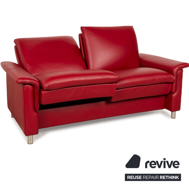 Stressless Aurora Leather Two Seater Red Manual Function Sofa Couch