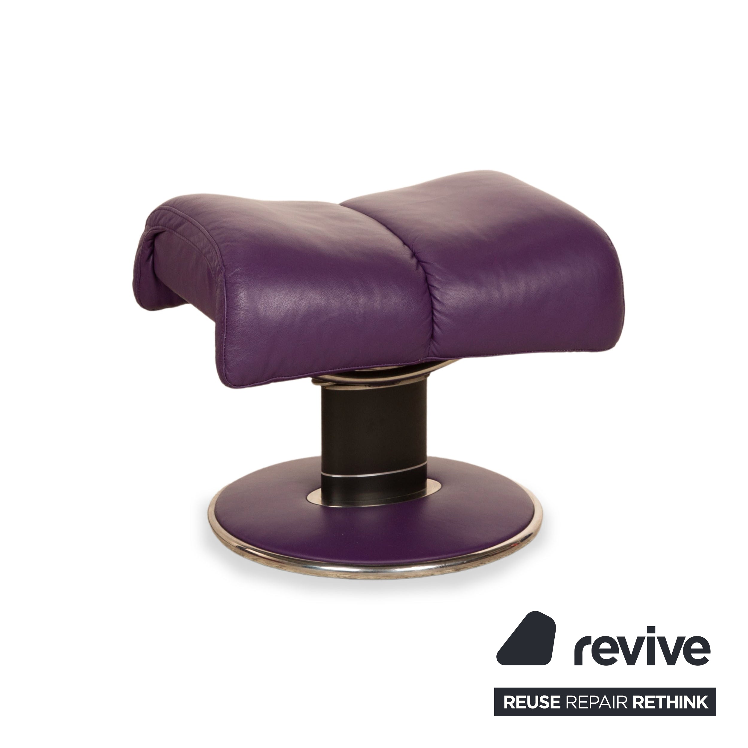 Fauteuil en cuir Stressless Blues violet fonction manuelle avec tabouret