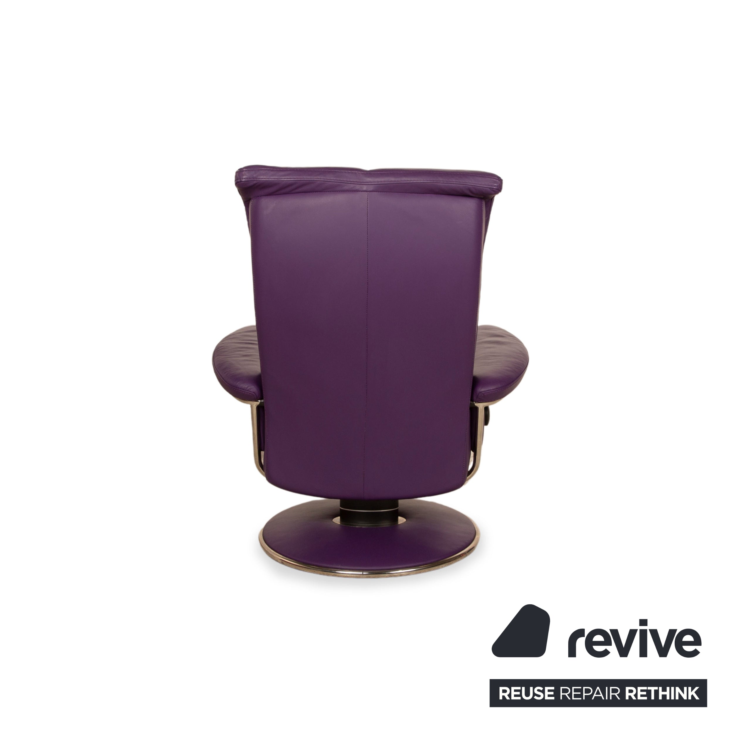 Fauteuil en cuir Stressless Blues violet fonction manuelle avec tabouret