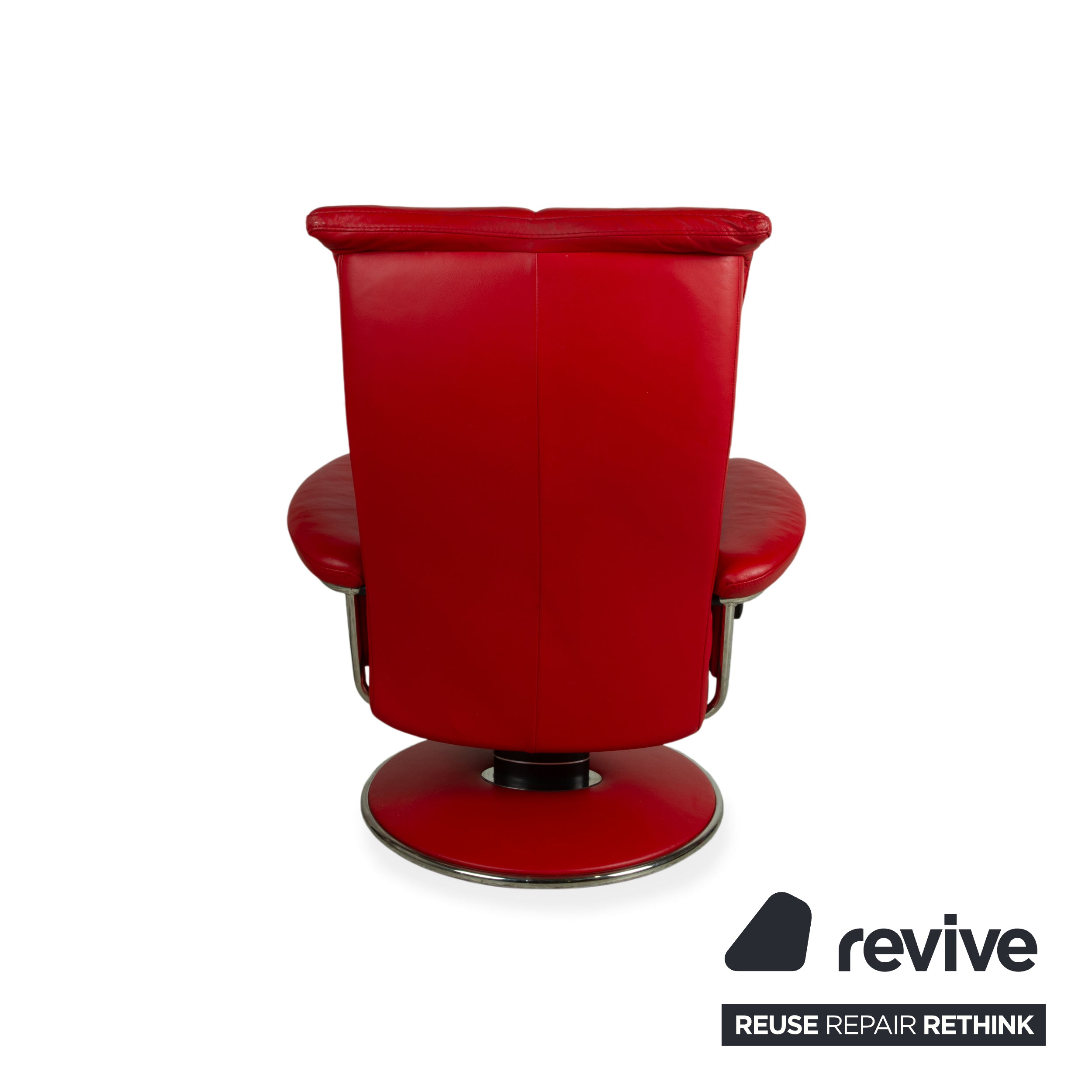 Stressless Blues Leder Sessel Rot inkl. Hocker manuelle Relaxfunktion