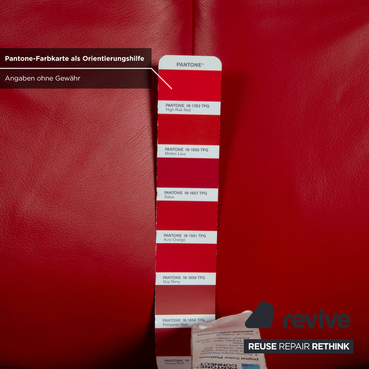 Stressless Blues Leather Recliner Red incl. Footstool, Manual Reclining Function