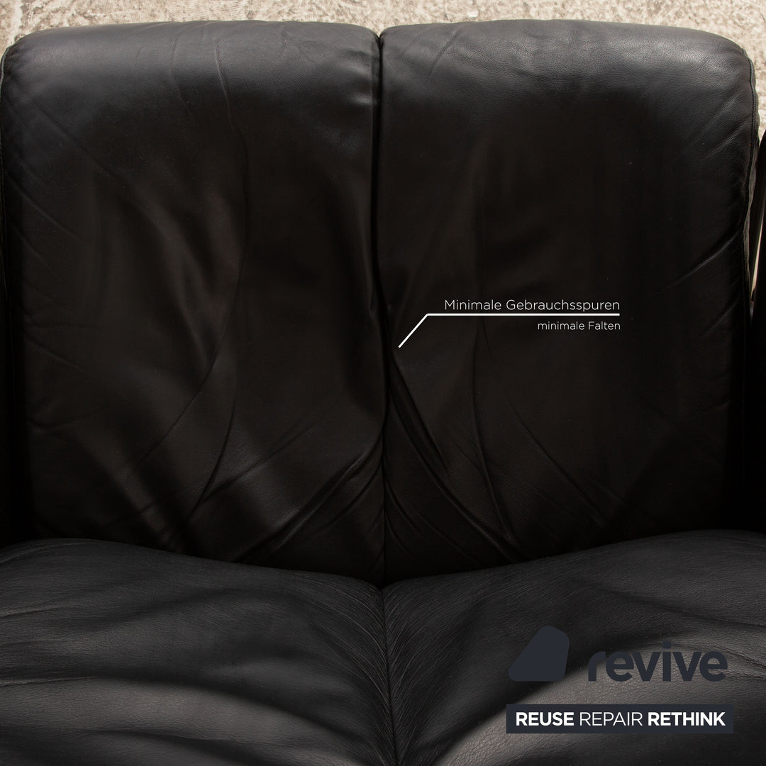 Stressless Blues Leder Sessel Schwarz Größe L manuelle Funktion inkl. Hocker