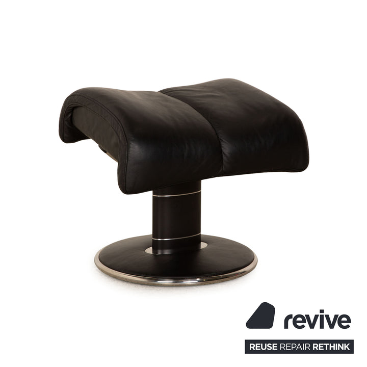 Stressless Blues Leder Sessel Schwarz Größe L manuelle Funktion inkl. Hocker