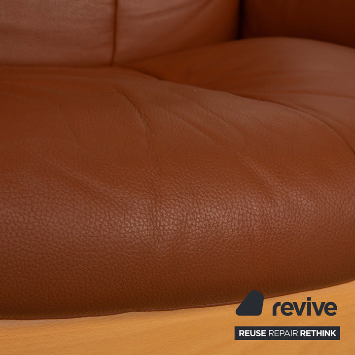 Stressless Buckingham Leather Two-Seater Brown Manual Function