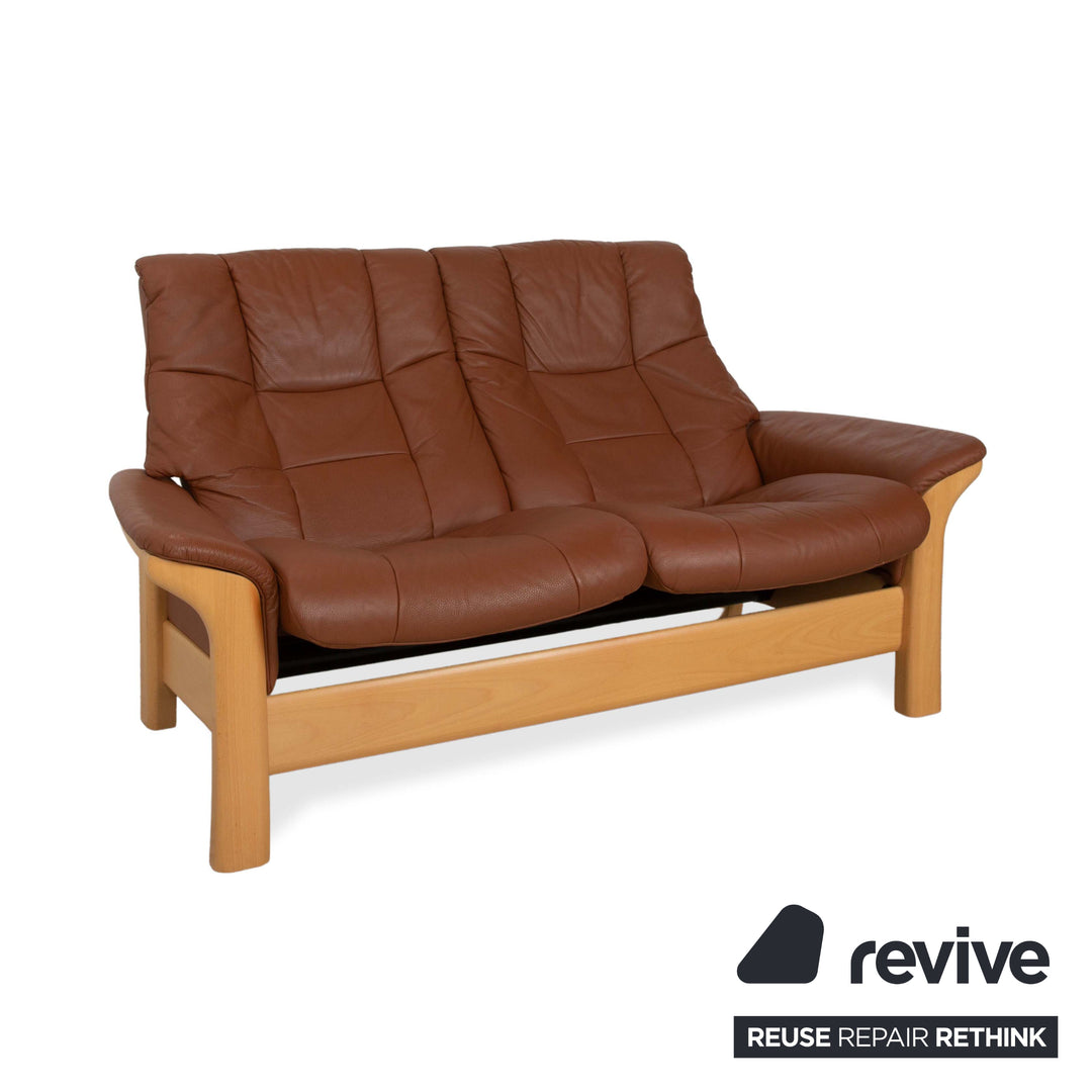 Stressless Buckingham Leather Two-Seater Brown Manual Function