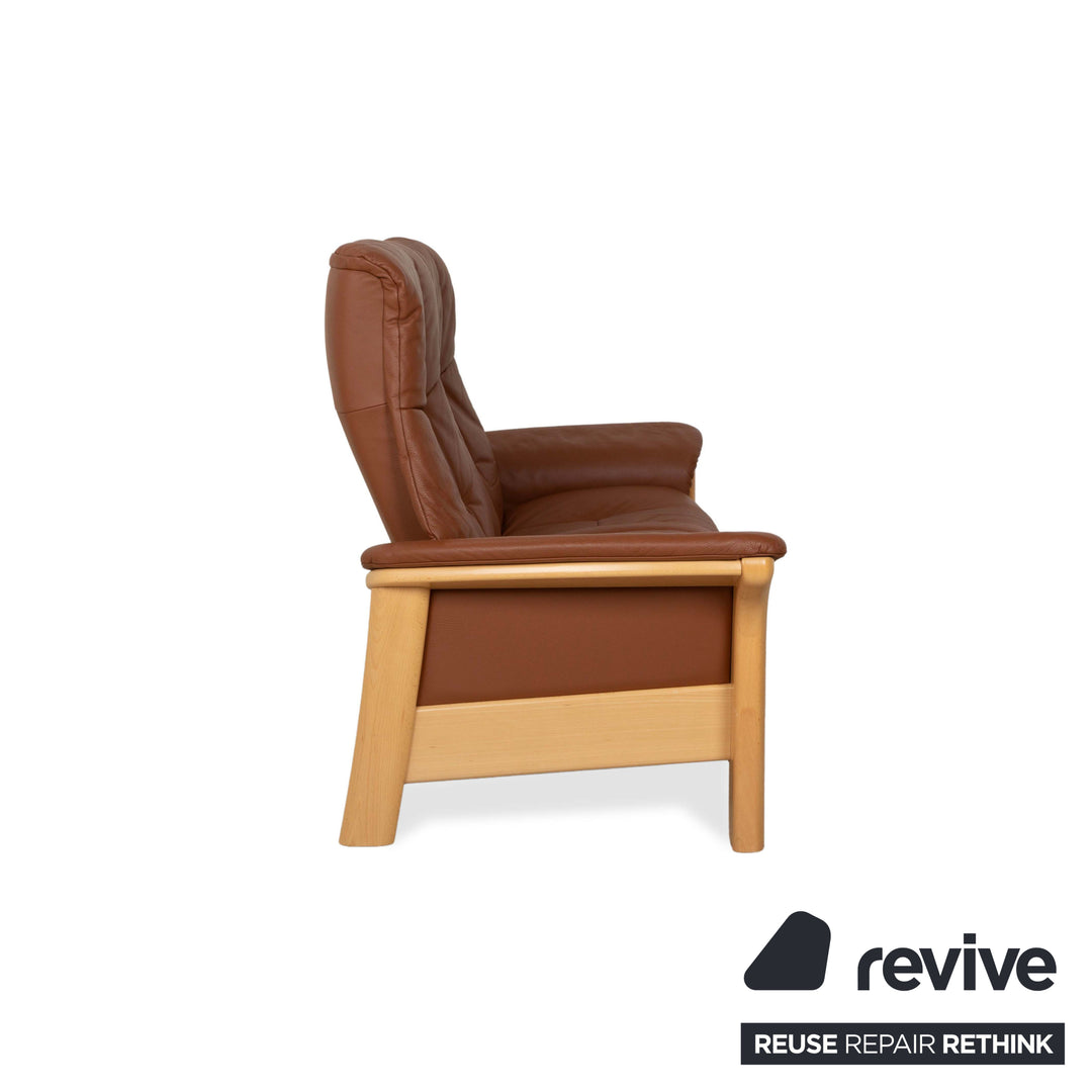 Stressless Buckingham Leather Two-Seater Brown Manual Function