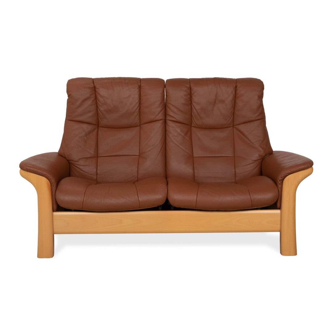 Stressless Buckingham Leather Two-Seater Brown Manual Function